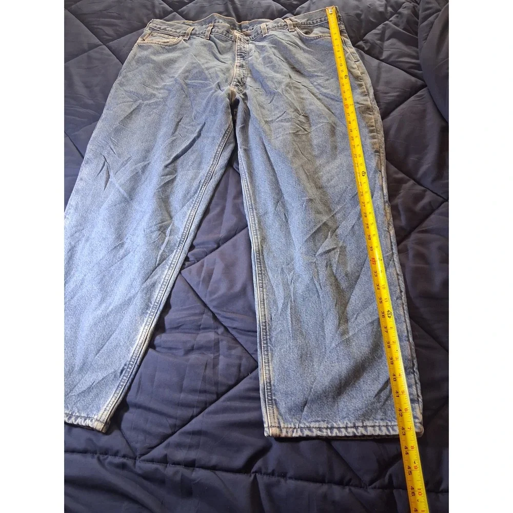Carhartt B155 DST Fleece Lined Relaxed Fit Jeans Mens 48x30 Blue Denim Work Pant